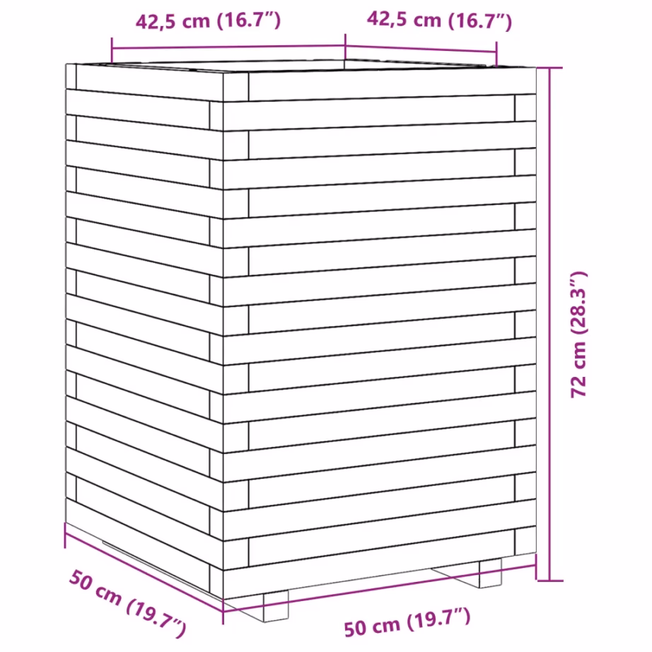 Aia taimekast survetöötlusega männipuidust, pruun, 50 x 50 x 72 cm – 10