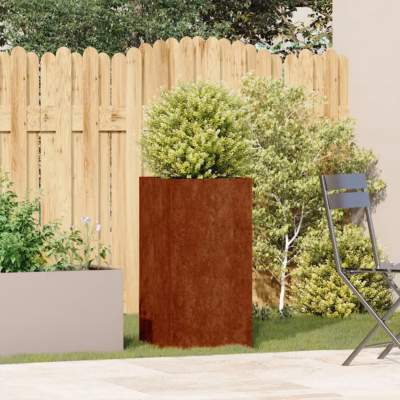 Kõrge taimekast ilmastikukindlast terasest, roostes pruun, 40 x 40 x 80 cm