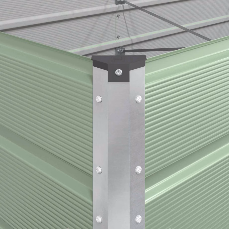 Taimekast pastellroheline tsingitud terasest, 385 x 100 x 45 cm – 9