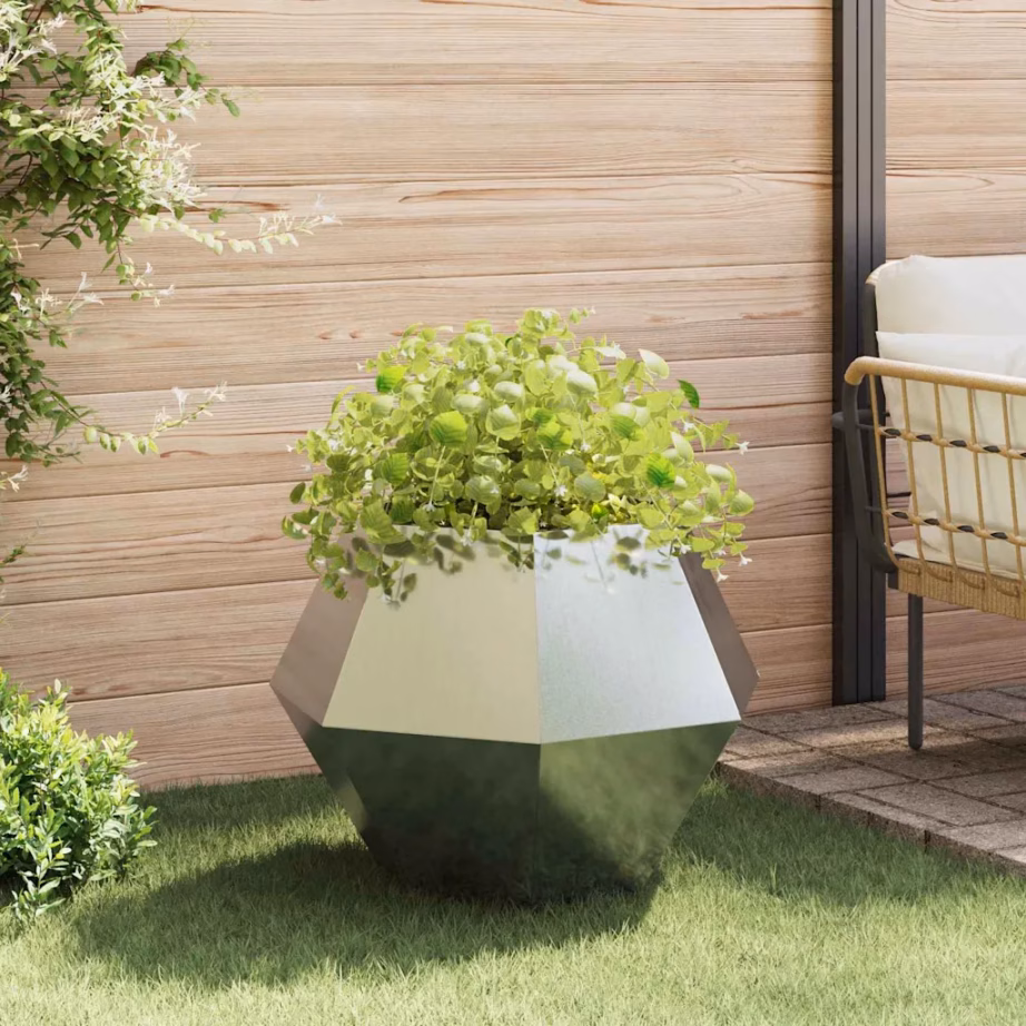 Tsingitud terasest taimekastid 2 tk, hõbedane, 75 x 75 x 60 cm – 4