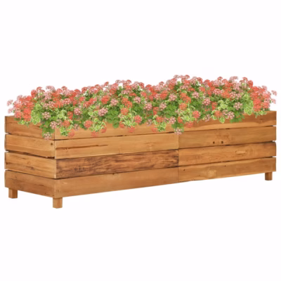 Taimelava terasest riiuliga, ümbertöödeldud tiigipuidust, 150 x 40 x 38 cm