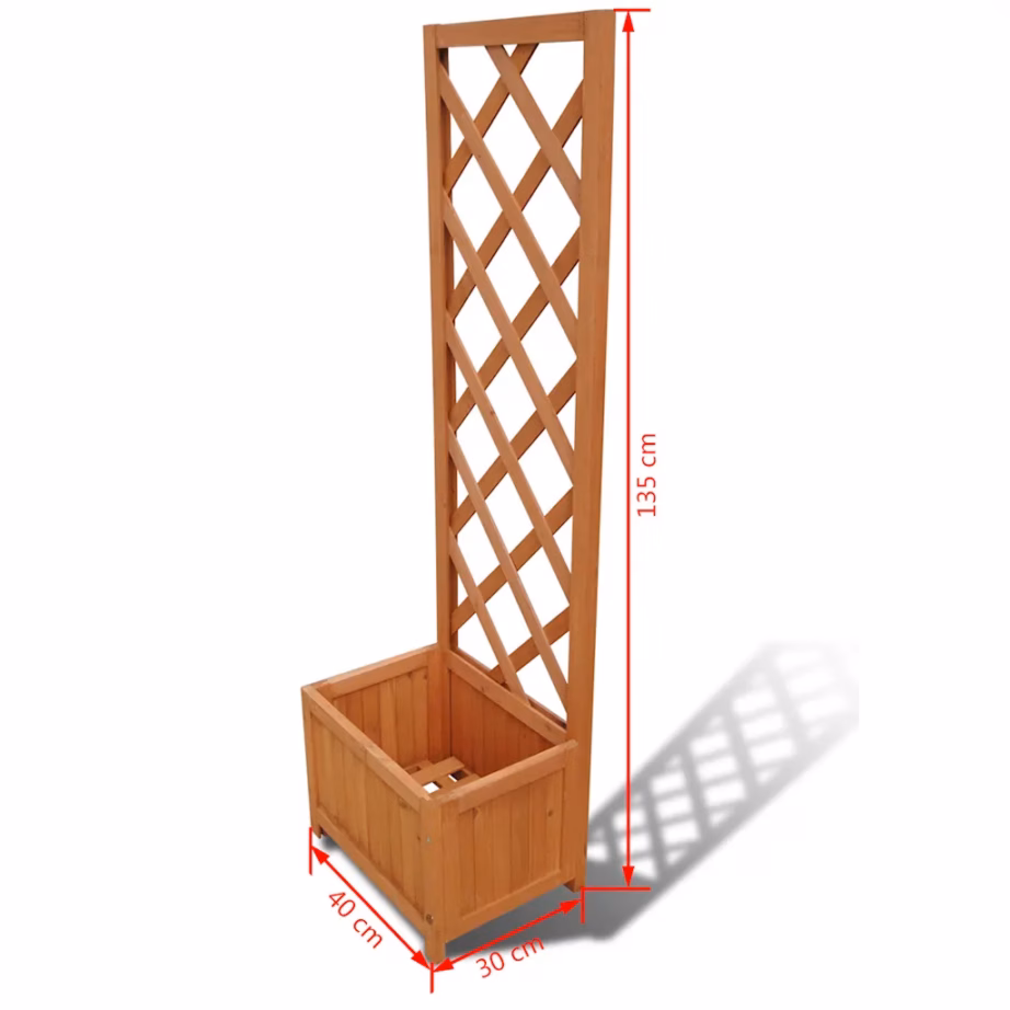 Täispuidust taimelava võreseinaga, pruun, 40 x 30 x 135 cm – 4