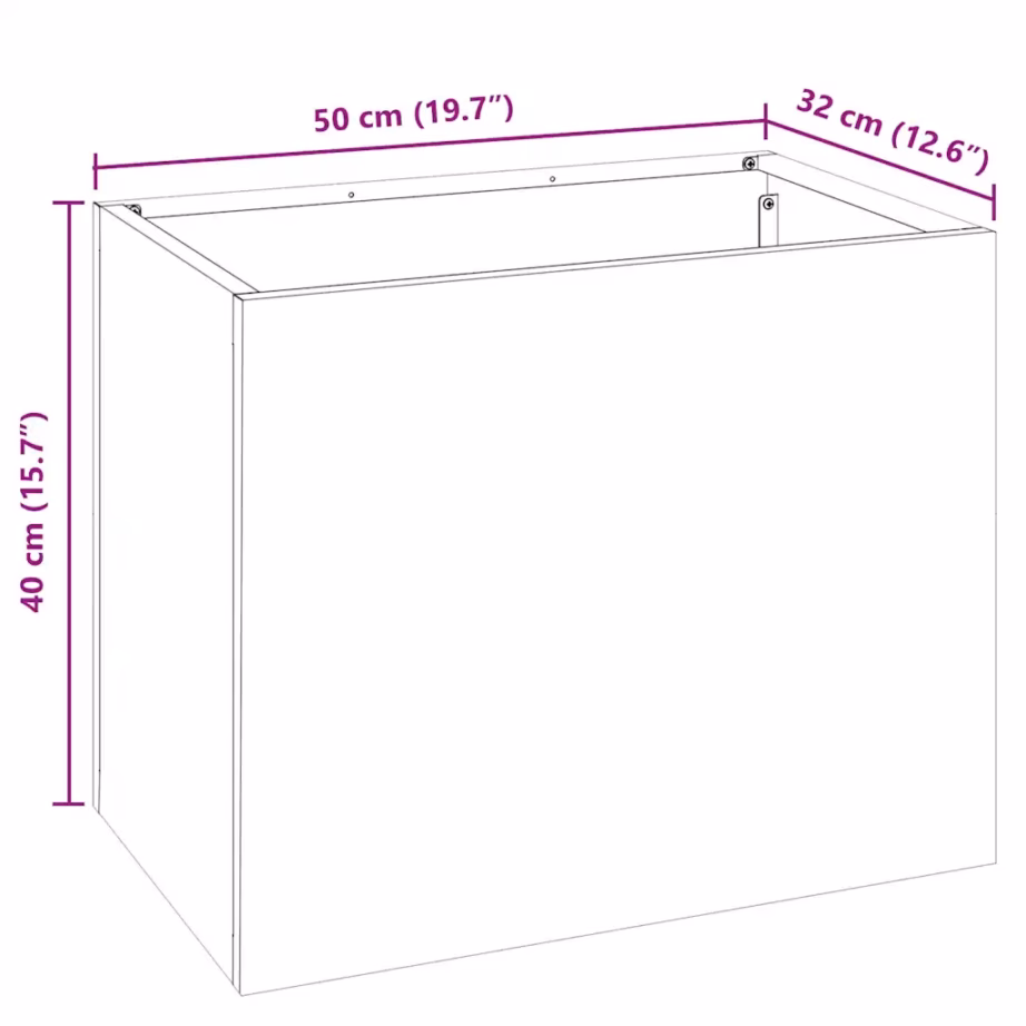 Aia istutuskast terasest, roostevärvi, 50 x 32 x 40 cm – 12