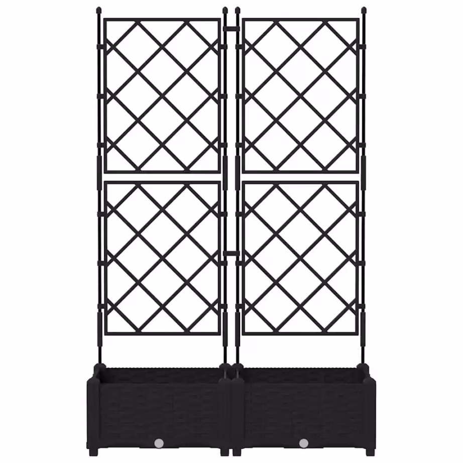 Aia istutuskast trellisega, 2 tk, must teras, 80 x 40 x 125,5 cm – 5