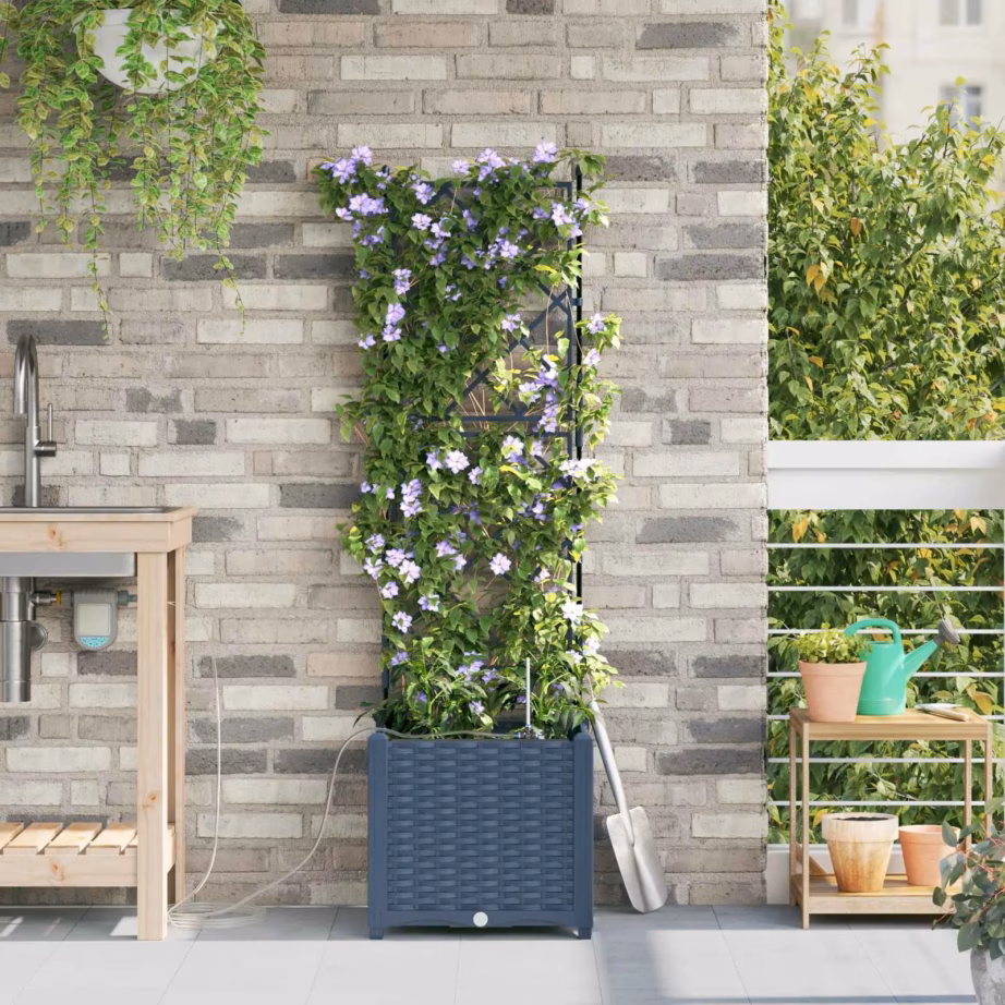 Aia istutuskast ronitaimede tugiraamiga, hall teras, 40 x 40 x 142 cm – 3