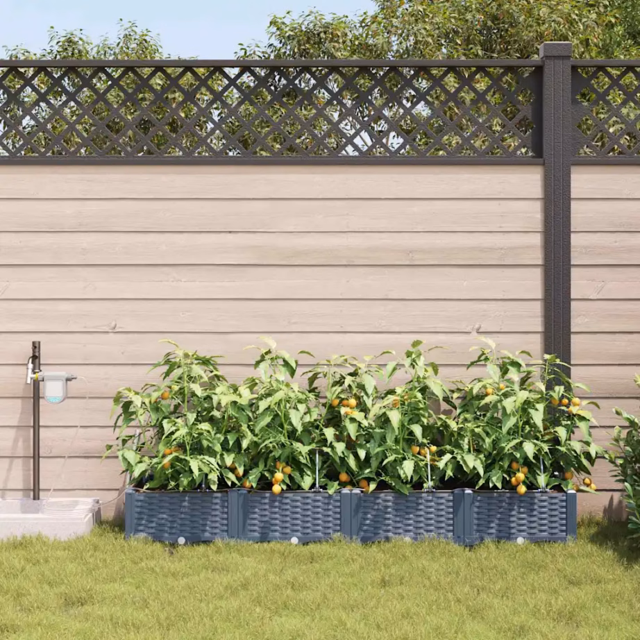 Helehallid terasest aia istutuskastid kastmissüsteemiga, 4 tk, 160 x 40 x 22 cm – 3