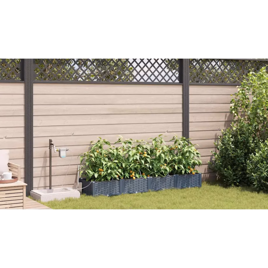 Helehallid terasest aia istutuskastid kastmissüsteemiga, 4 tk, 160 x 40 x 22 cm – 4