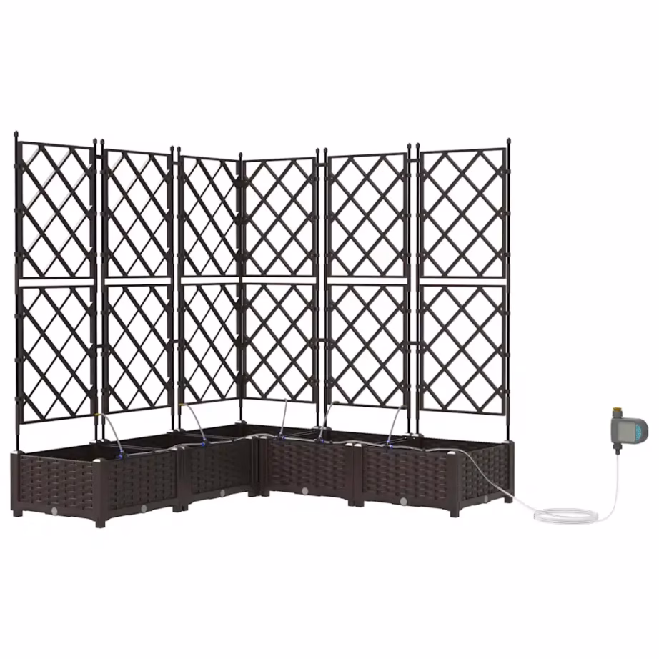 Terasest aia istutuskastid kastmissüsteemiga, 5 tk, pruun, 120 x 120 x 126 cm – 2