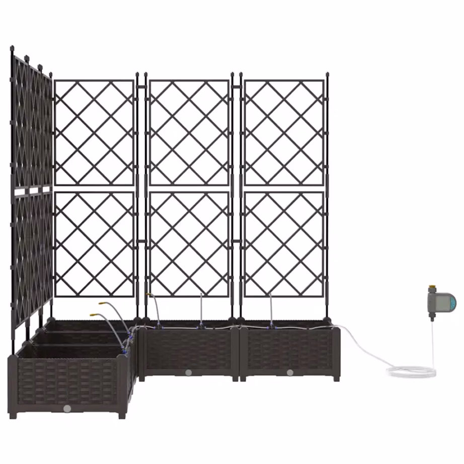 Terasest aia istutuskastid kastmissüsteemiga, 5 tk, pruun, 120 x 120 x 126 cm – 6