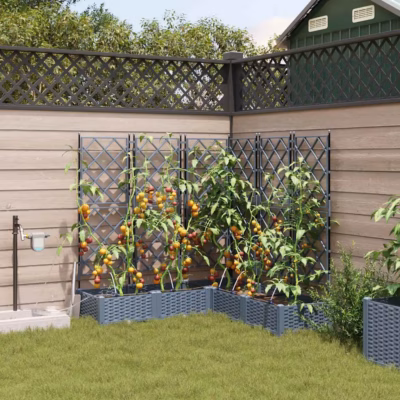 Terasest aia istutuskastide komplekt, 5 tk, helehall, 120 x 120 x 126 cm