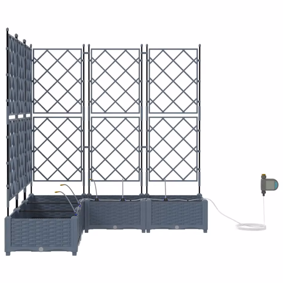 Terasest aia istutuskastide komplekt, 5 tk, helehall, 120 x 120 x 126 cm – 6