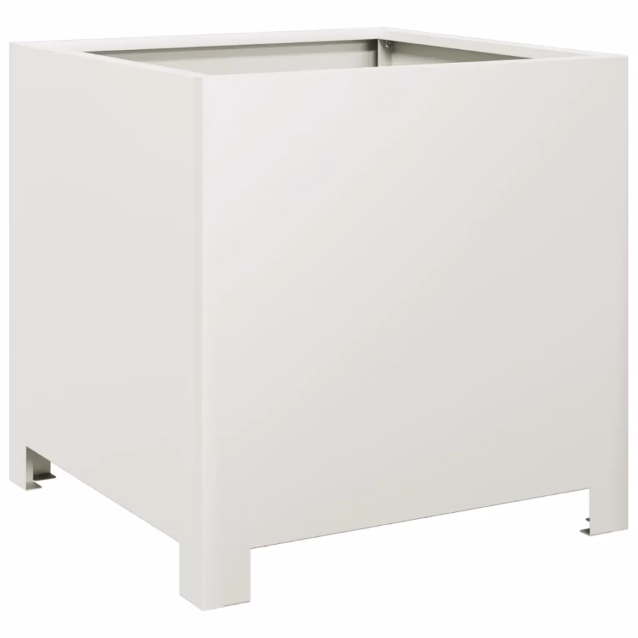 Aia taimekast põhjaga, valge teras, 40 x 40 x 40 cm – 2