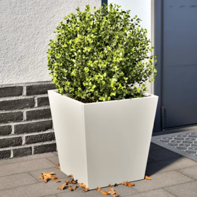 Aia taimekastid põhjaga, 2 tk, valge külmvaltsitud teras, 40 x 40 x 40 cm