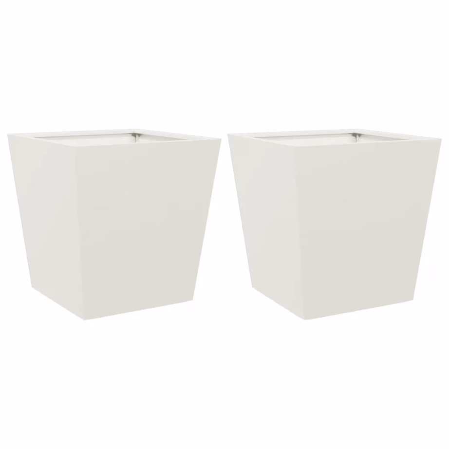 Aia taimekastid põhjaga, 2 tk, valge külmvaltsitud teras, 40 x 40 x 40 cm – 2