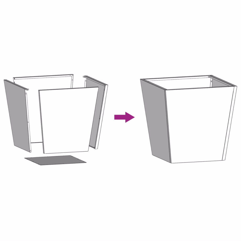 Terasest aia taimekastid põhjaga, 2 tk, antratsiithall, 40 x 40 x 40 cm – 10