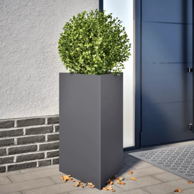 Terasest aia taimekastid põhjaga, 2 tk, antratsiithall, 50 x 43 x 75 cm