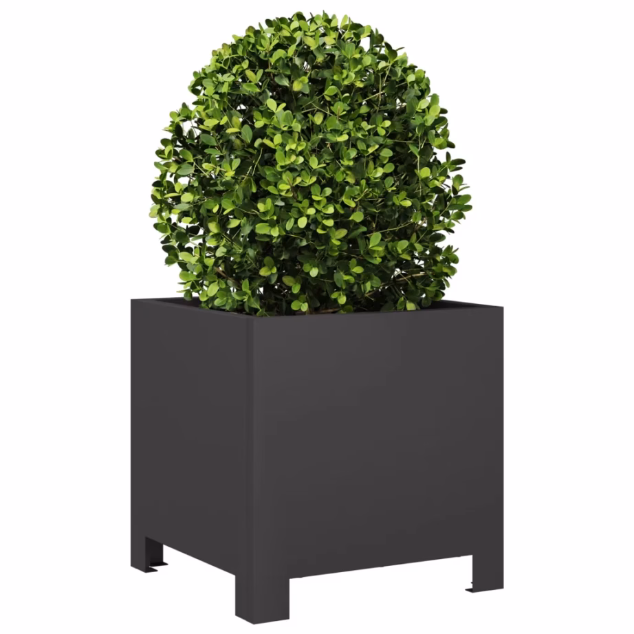 Aia taimekastid põhjaga, 2 tk, must teras, 30 x 30 x 30 cm – 4