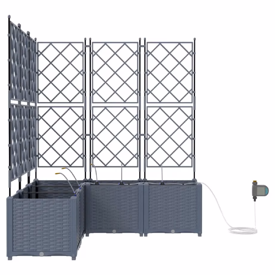 Terasest aiapottide komplekt kastmissüsteemiga, 5 tk, helehall, 120 x 120 x 142 cm – 6
