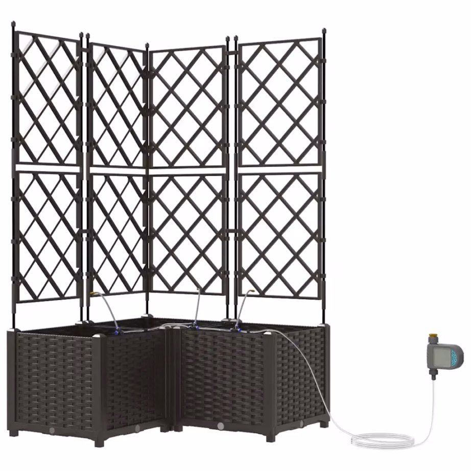 Pruun terasest aiamoodulistutuskast võrega ja kastmissüsteemiga, 3 tk, 80 x 80 x 142 cm – 2