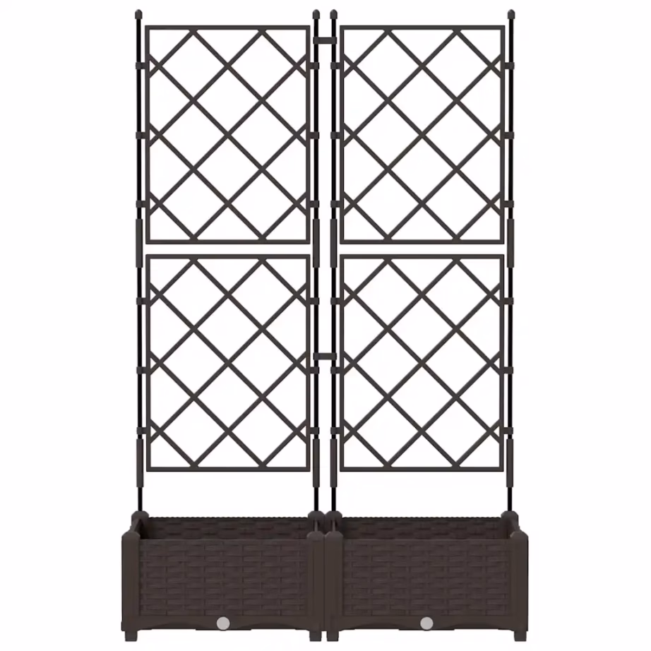 Pruun terasest istutuskast trellisega, 2 tk, 80 x 40 x 125,5 cm – 5
