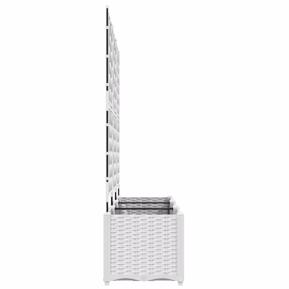 3-osaline terasest istutuskast trellisega, valge, 120 x 40 x 143 cm – 6