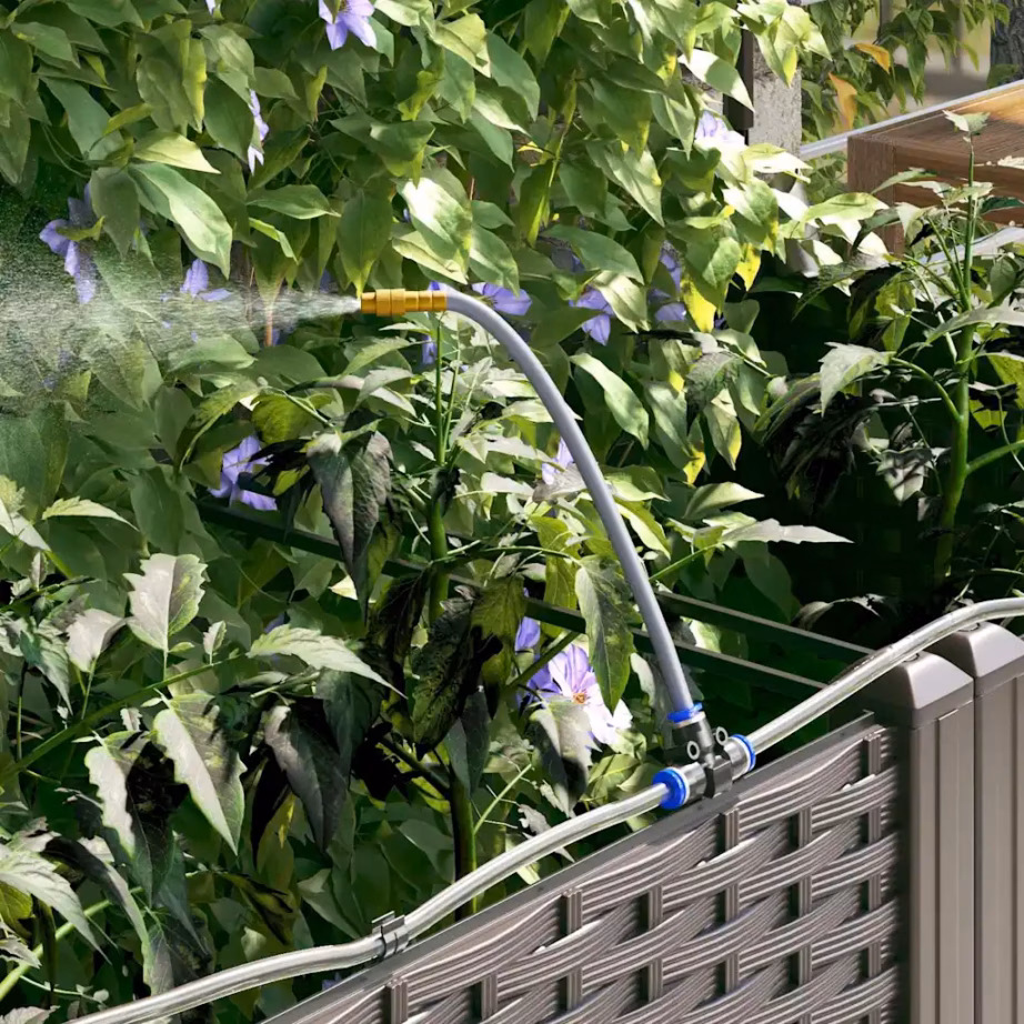 Pruun terasest istutuskast trellise ja kastmissüsteemiga, 3-osaline, 120 x 40 x 126 cm – 5