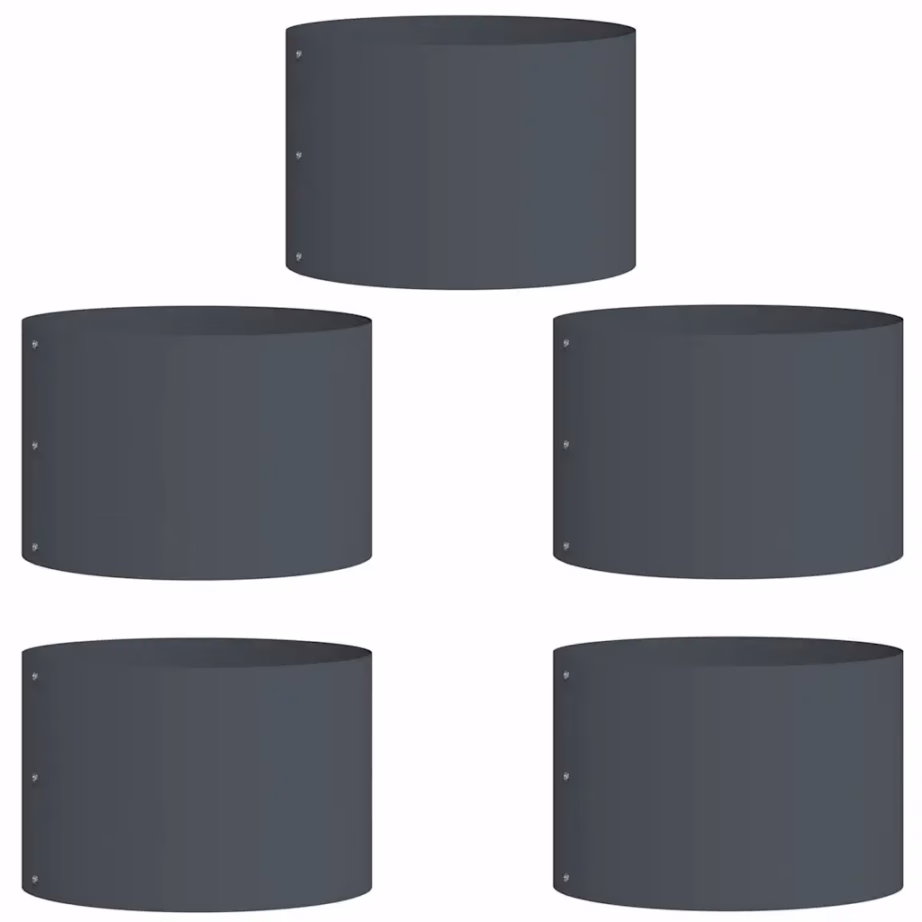 Antratsiitset värvi terasest istutusrõngad, 5 tk, 30 x 30 x 20 cm – 2