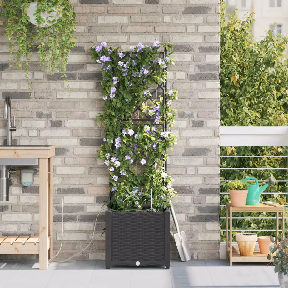 Terasest aiastutuskast kastmissüsteemiga, must, 40 x 40 x 142 cm – 3