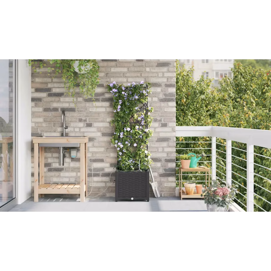 Terasest aiastutuskast kastmissüsteemiga, must, 40 x 40 x 142 cm – 4