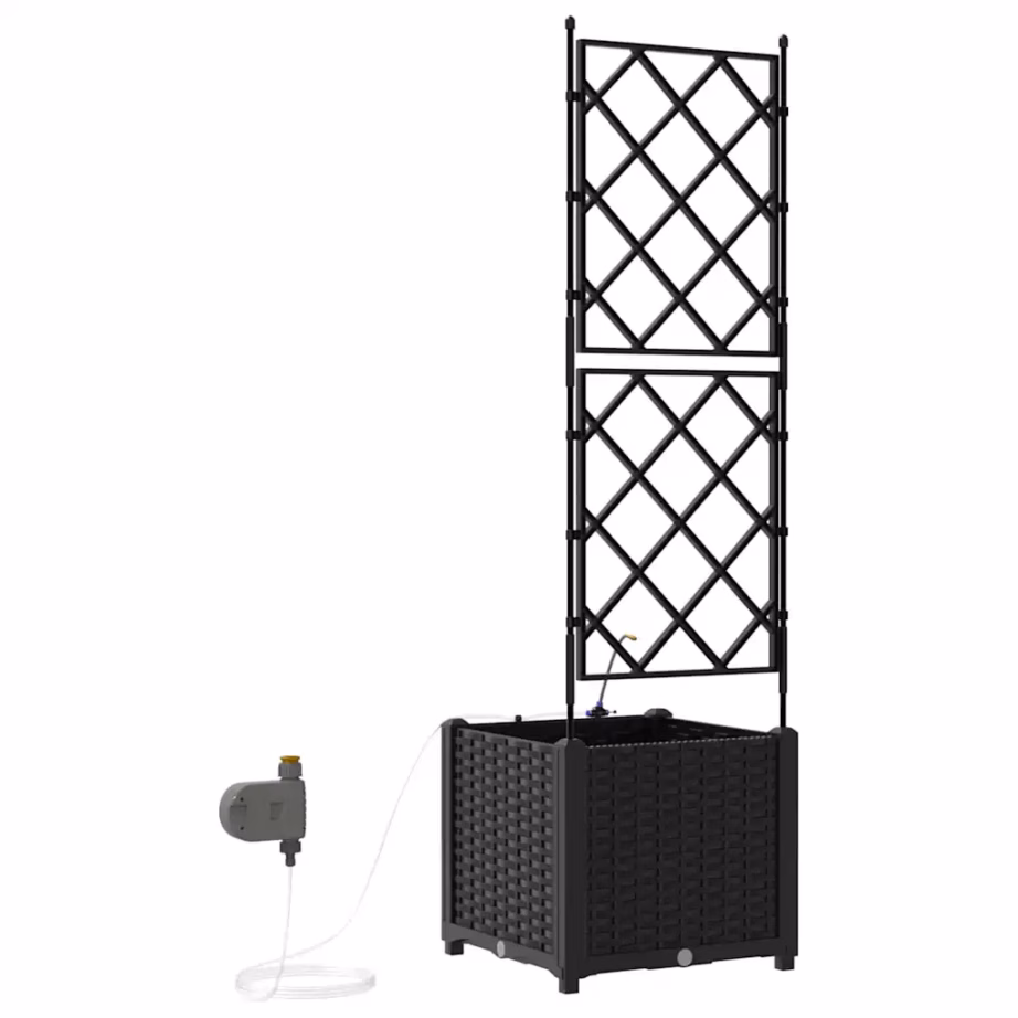 Terasest aiastutuskast kastmissüsteemiga, must, 40 x 40 x 142 cm – 8