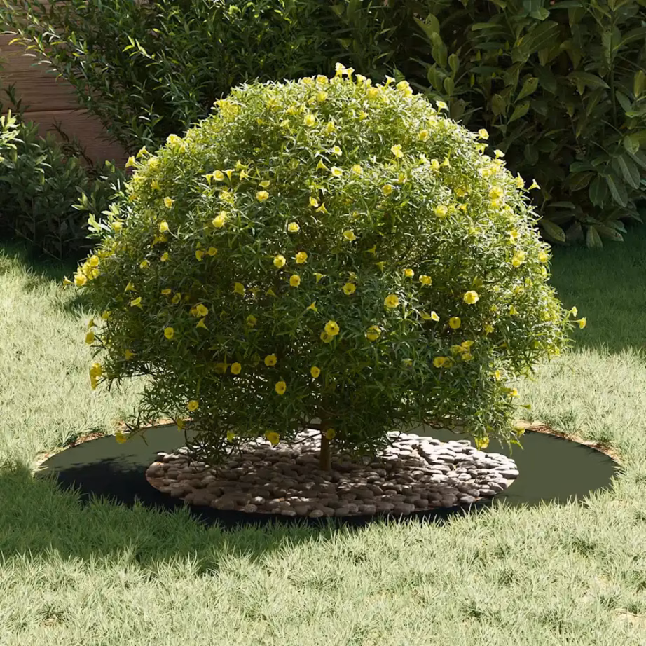 Dekoratiivne terasest puurõngas, lame, oliiviroheline, Ø50/80 cm, 80 x 80 cm – 3