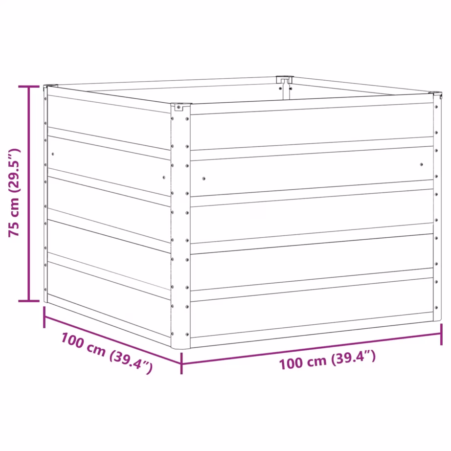 Terasest taimekast, beež, 100 x 100 x 75 cm – 7