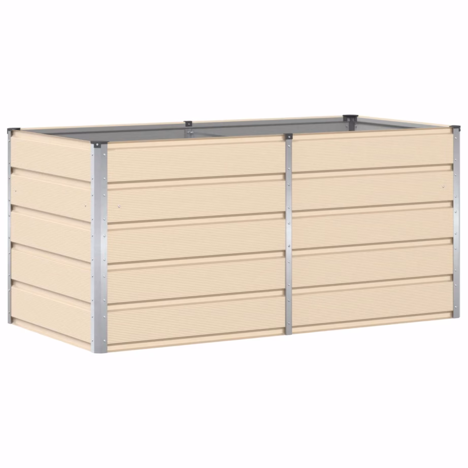 Terasest ja plastikust taimekast, beež, 160 x 80 x 75 cm – 2