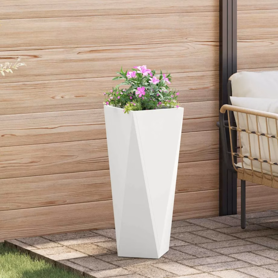 Kõrge terasest taimekast, 2 tk, valge, 30 x 30 x 75 cm – 4