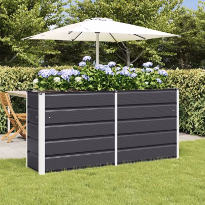 Terasest taimekast aeda ja terrassile, antratsiit, 160 x 40 x 75 cm