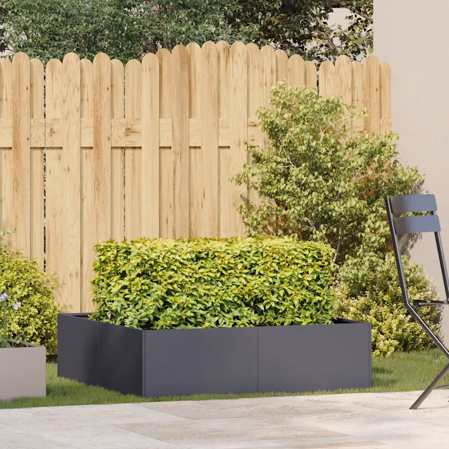 Terasest taimekast avatud põhjaga, antratsiithall, 100 x 100 x 30 cm – 3