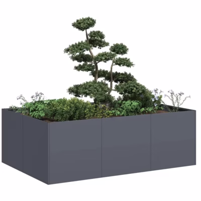 Külmvaltsitud terasest taimekast avatud põhjaga, antratsiithall, 120 x 80 x 40 cm