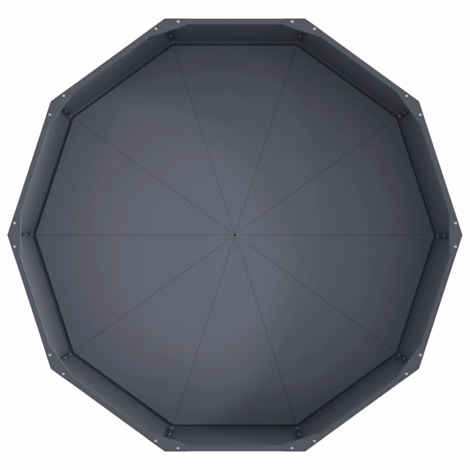 Antratsiitne terasest taimekast, ümmargune kõrgpeenar, 120 x 120 x 35 cm – 6