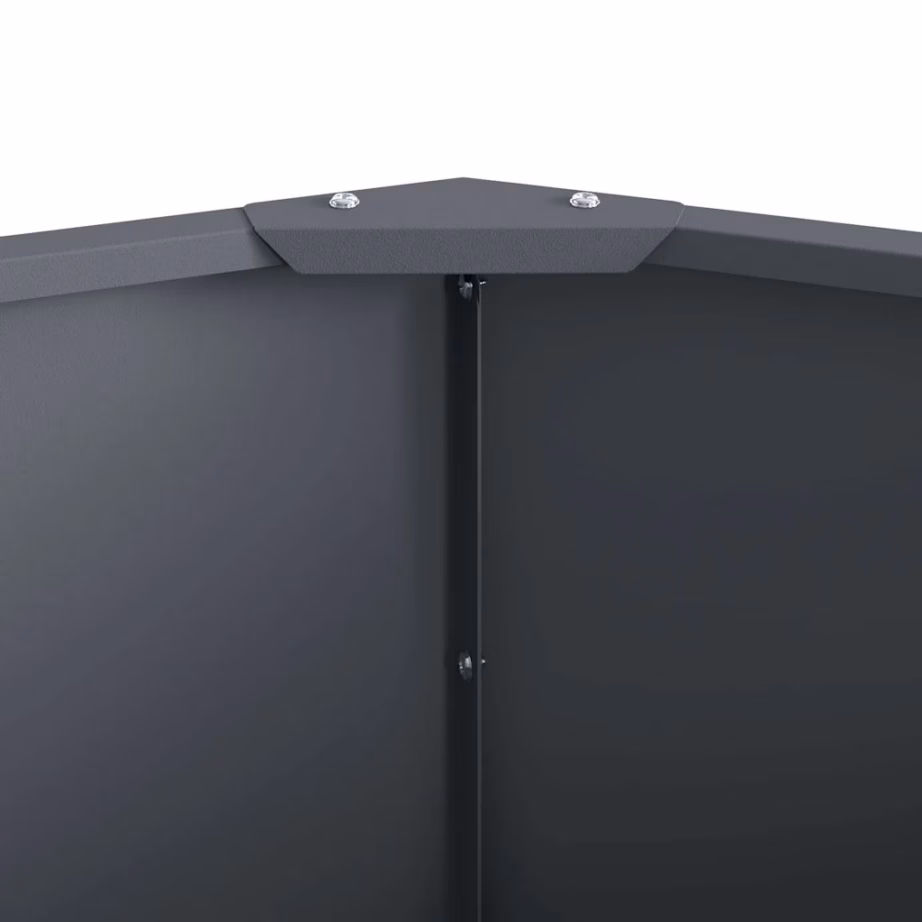 Antratsiitne terasest taimekast, ümmargune kõrgpeenar, 120 x 120 x 35 cm – 7