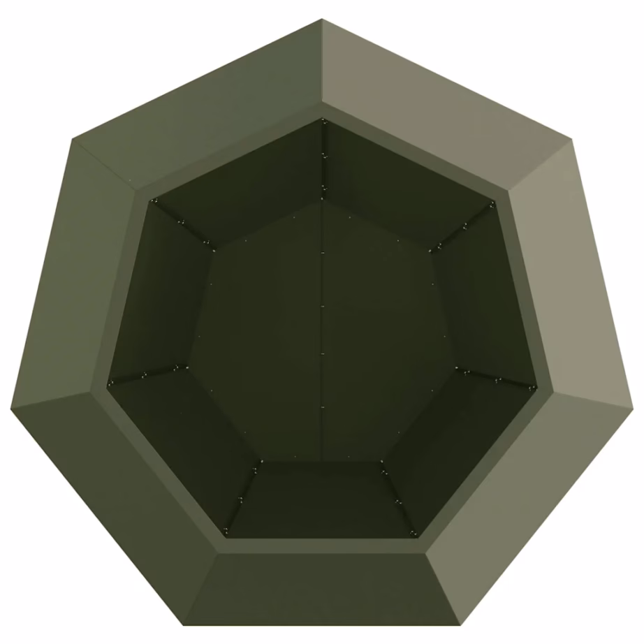 Terasest taimekast, oliivroheline, 100 x 100 x 80 cm - 6