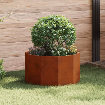 Ümmargune terasest taimekast, rooste toonis, 60 x 60 x 35 cm