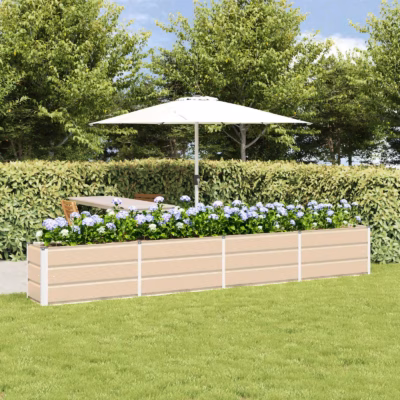 Terasest taimekast, valge, 320 x 40 x 45 cm