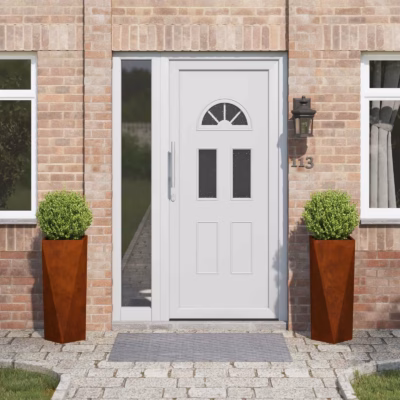 Kõrge terasest taimekast välitingimustesse, roostevärvi, 2 tk, 30 x 30 x 75 cm