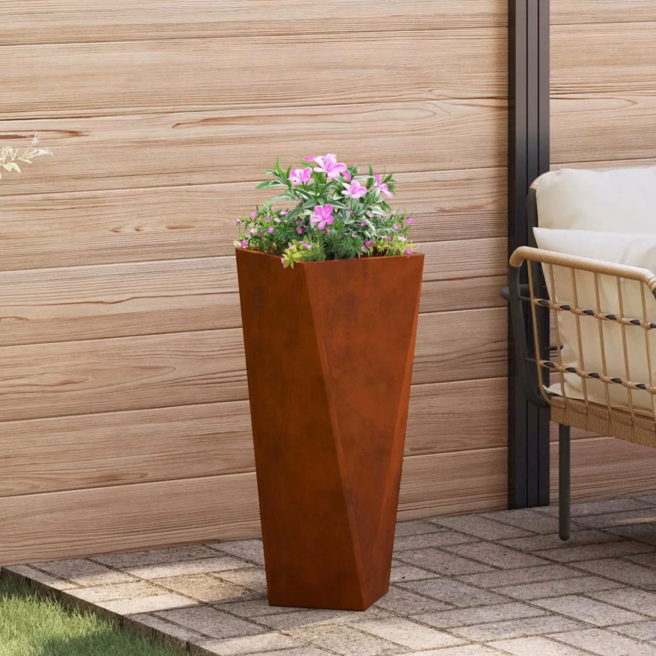 Kõrge terasest taimekast välitingimustesse, roostevärvi, 2 tk, 30 x 30 x 75 cm – 4