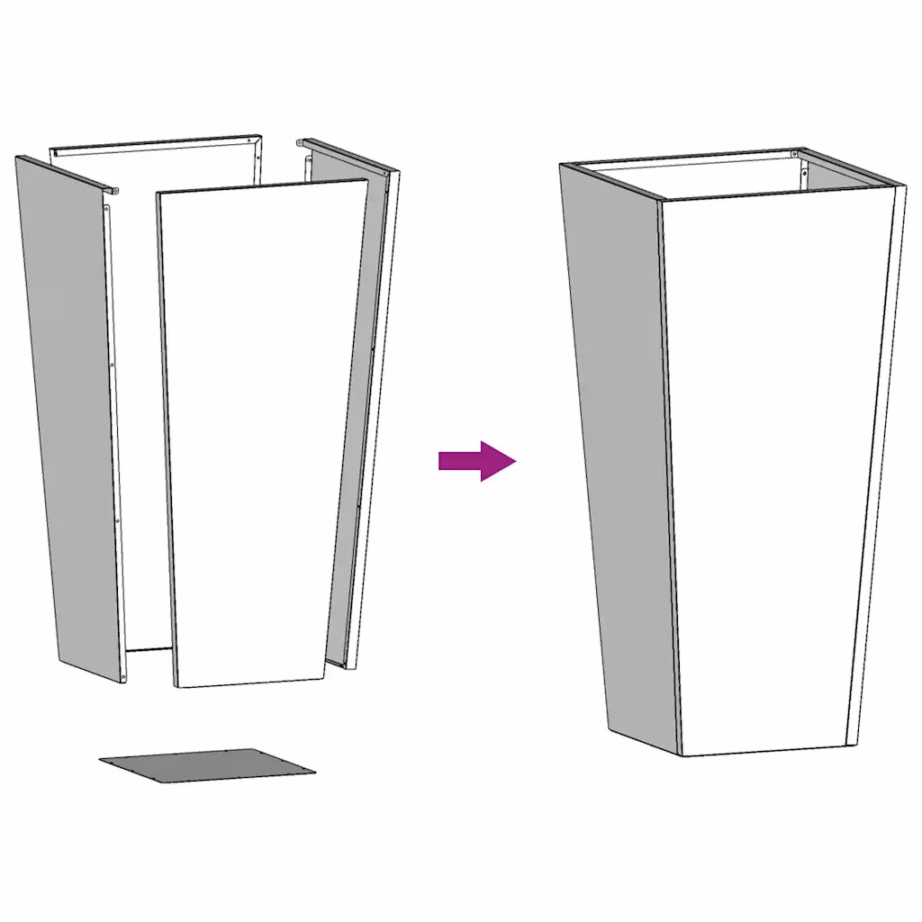 Kõrged ilmastikukindlast terasest taimekastid põhjaga, 2 tk, 35 x 35 x 75 cm – 11