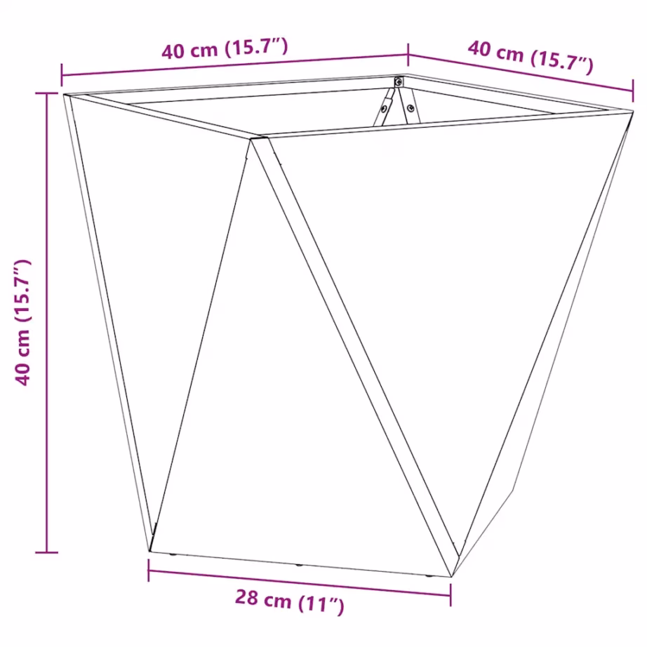Terasest taimekastid, 2 tk, must, 40 x 40 x 40 cm – 11