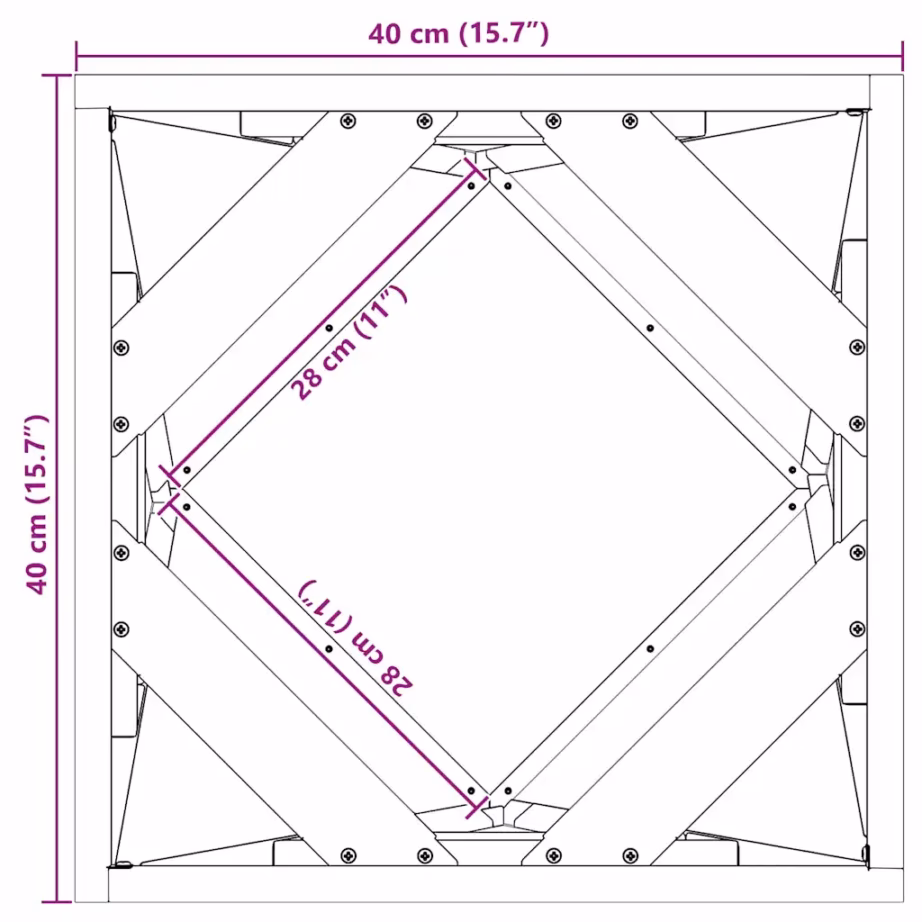 Terasest taimekastid, 2 tk, must, 40 x 40 x 40 cm – 12