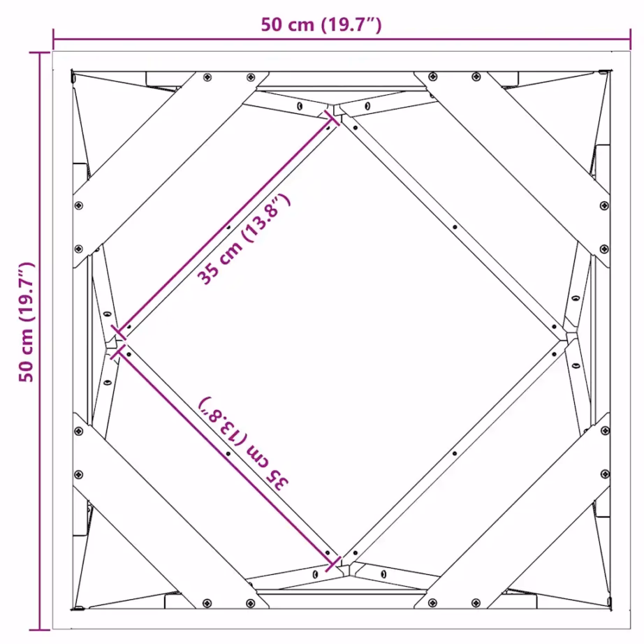 Ruudukujuline terasest taimekast, 2 tk, oliivroheline, 50 x 50 x 50 cm – 12