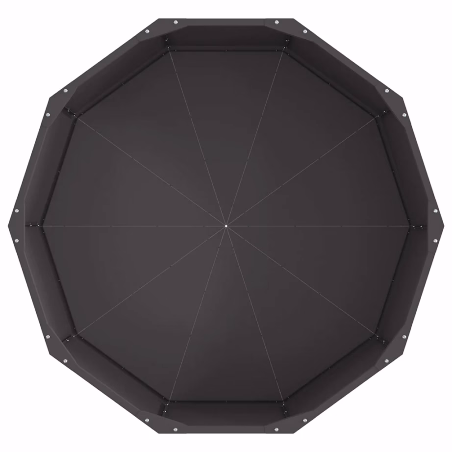 Ümmargune terasest taimekast, must, 90 x 90 x 35 cm – 6