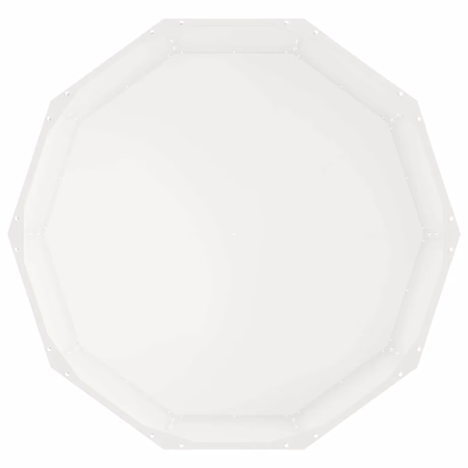 Ümmargune terasest taimekast õuealale, valge, 90 x 90 x 35 cm – 6